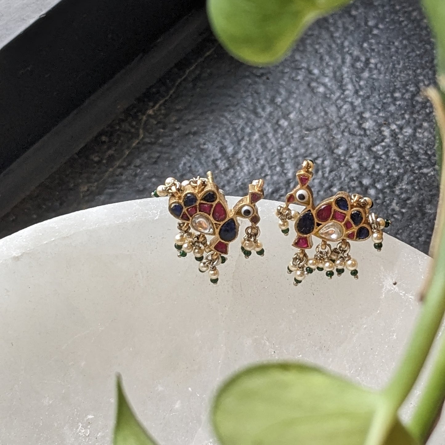 Peacock studs