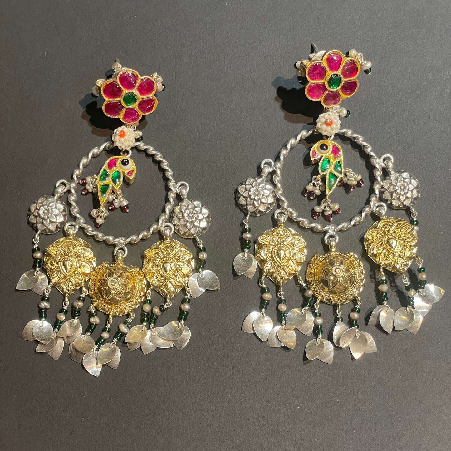 Nihar Earrings (green birds)