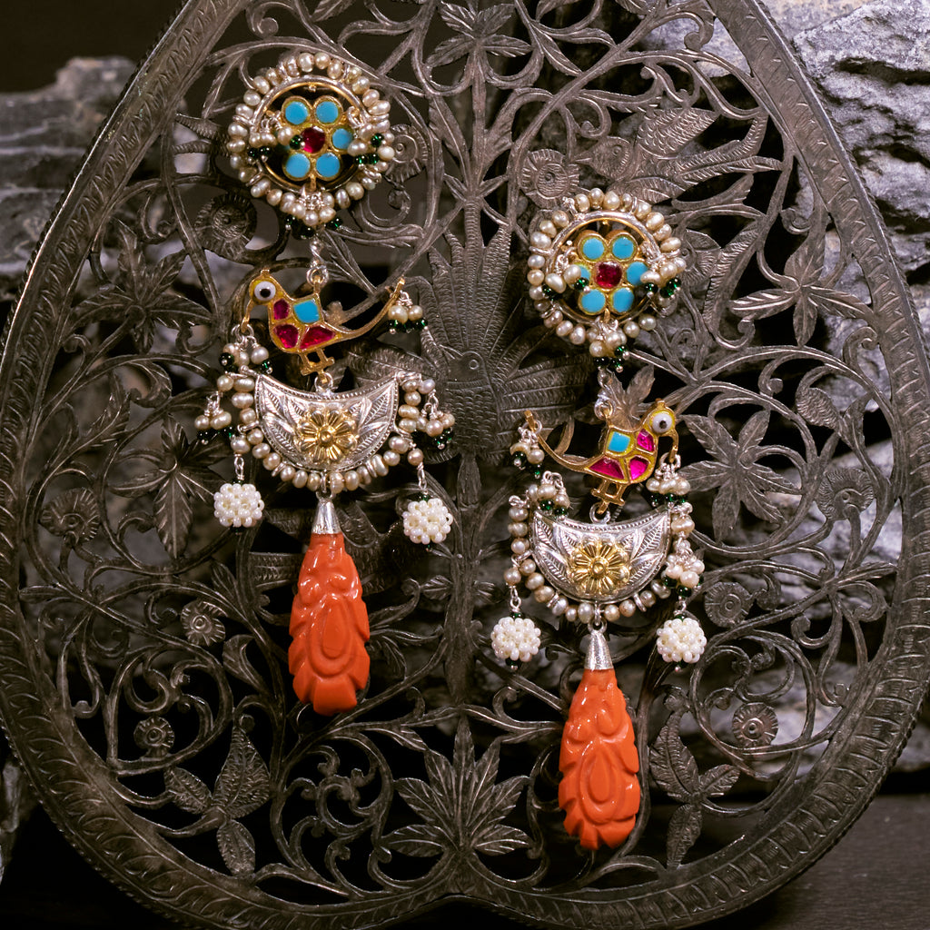 Arzu Earrings (Coral)