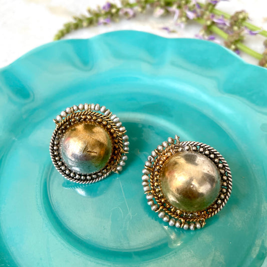 Bhuv Studs-Dual Toned