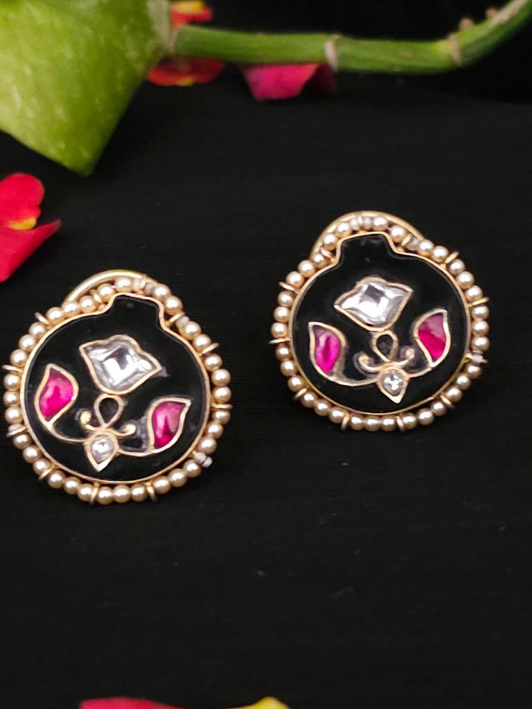 Flora Black Studs