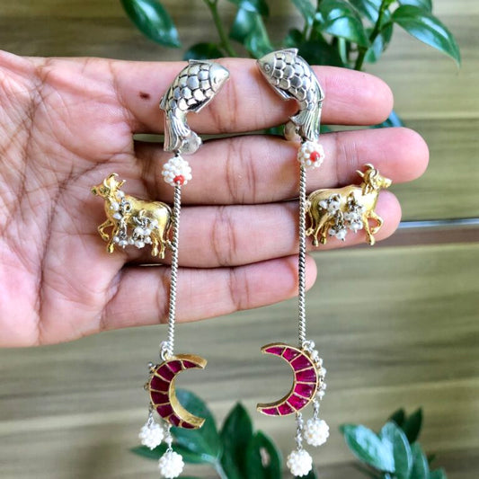 Matsya Nandi Teardrop- Pink