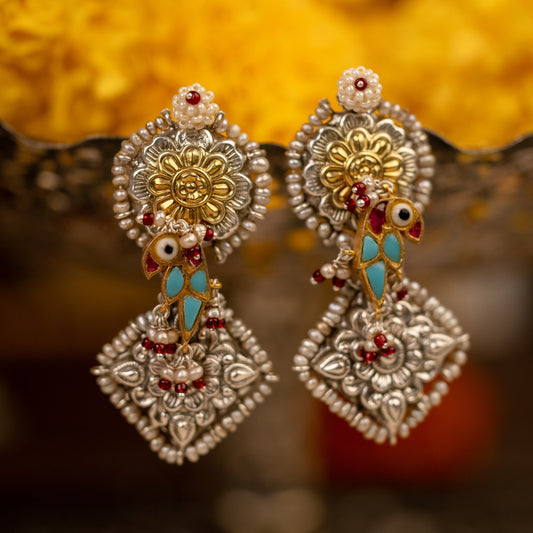Raziya Earrings (Blue bird)